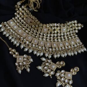 Real Kundan Back Meena Kari Bridal Set